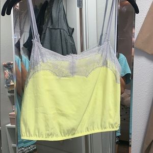 Free people cross silk and lace tank